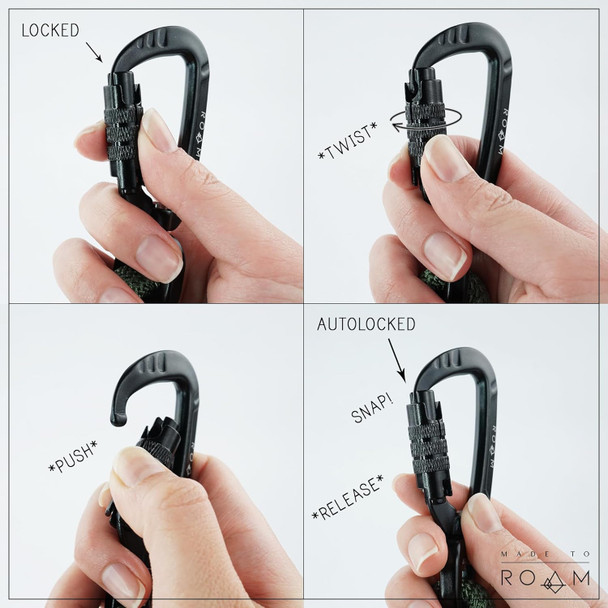 Premium Explorer Leash - Climbing Rope Leash With Autolocking Aviation Aluminum Carabiner - Oregon Haze, 6Ft