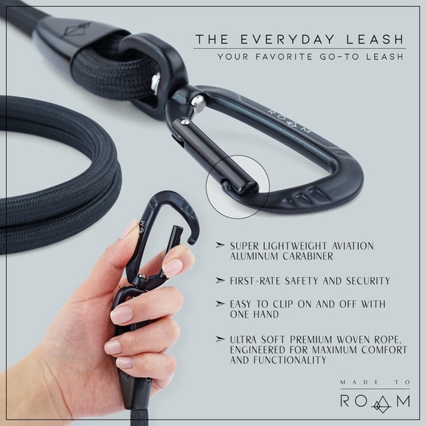 Premium Everyday Leash - Ultra Soft Dog Leash With Aviation Aluminum Carabiner For Small, Medium, Large Dogs - Oregon Haze, 6Ft (Rubber Coated Metal Clamps)
