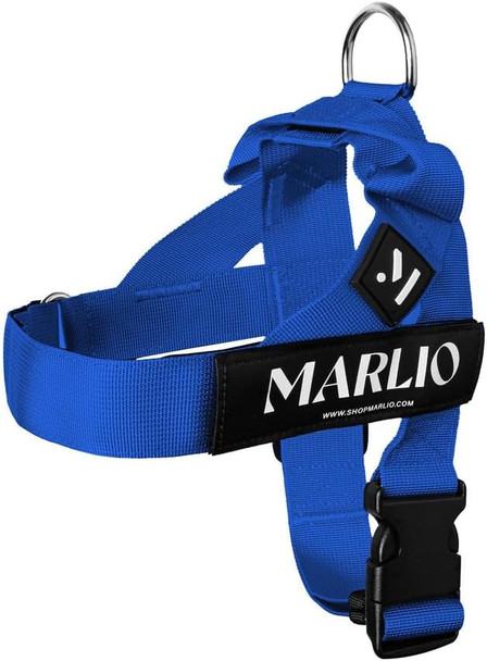 Marlio Adjustable Dog Harness - Stop Pulling, No Choke, Ensure Comfort, And Style With Easy-On, Unique Prints And Matching Leashes Available - Medium, Solid Royal Blue