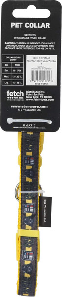 Star Wars For Pets Darth Vader Dog Collar, Small Officially Licensed Yellow Dog Collar Small Dogs With D-Ring, Cute Dog Apparel & Accessories For Pets,Multi,Small (Pack Of 1),Ff16648