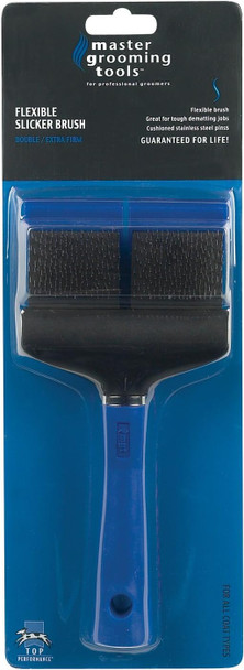 Master Grooming Tools Double-Sided Extra Firm Flexible Slicker Brushes—Versatile Brushes For Grooming Dogs - Blue, 8L X 4W, Large Master Grooming Tools Double-Sided Extra Firm Flexible Slicker Brushes—Versatile Brushes For Grooming Dogs - Blue, 8L X 4W, Large