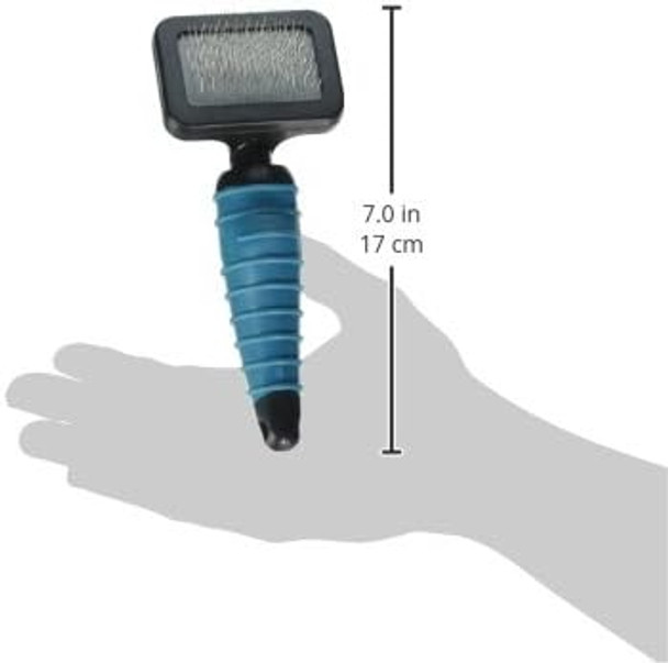 Master Grooming Tools Ergonomic Slicker Brushes — Molded Brushes For Grooming Dogs - Extra Small, 2¾ X 2, Teal/Black Master Grooming Tools Ergonomic Slicker Brushes — Molded Brushes For Grooming Dogs - Extra Small, 2¾ X 2, Teal/Black