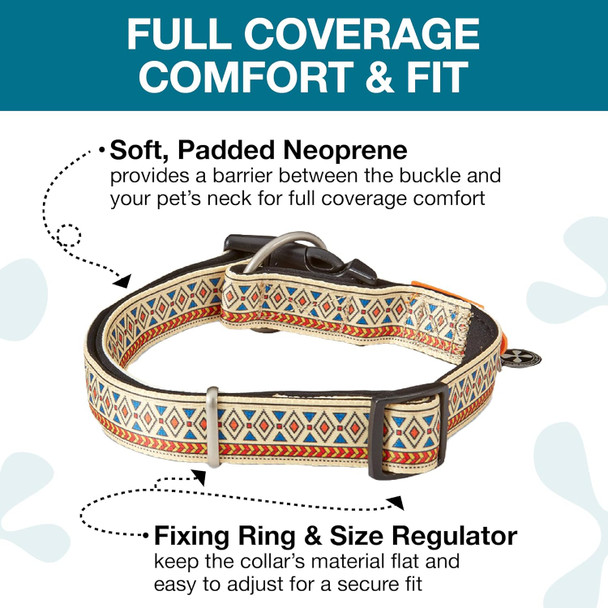 Max & Molly Tribal Mosaic Dog Collar With Safety Qr Code Dog Tag - Soft, Adjustable, & Waterproof Collar, Cute Summer Boho Designs For Both Girl And Boy Dogs & Puppies, Small