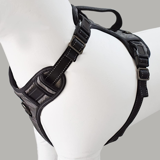 Max And Neo Gunnison Reflective Dog Harness - We Donate A Harness To A Dog Rescue For Every Harness Sold (Medium, Gray)