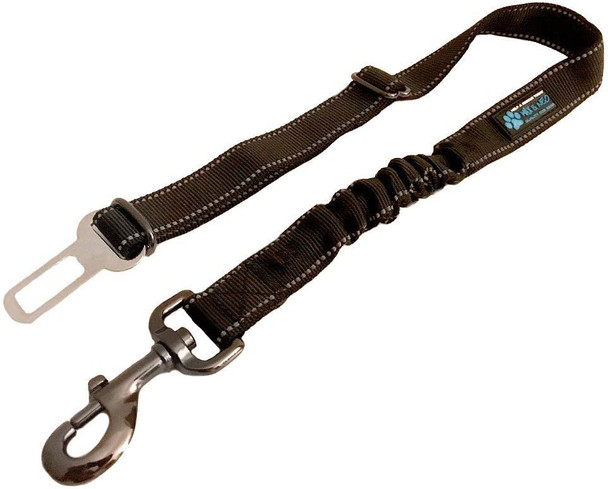 Max And Neo Dog Vehicle Seat Belt Bungee Harness Car Leash - We Donate A Leash To A Dog Rescue For Every Leash Sold (Black)