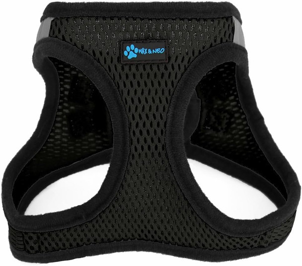 Max And Neo Nanu Small Dog Reflective Dog Harness - We Donate A Harness To A Dog Rescue For Every Harness Sold (X-Small, Black)