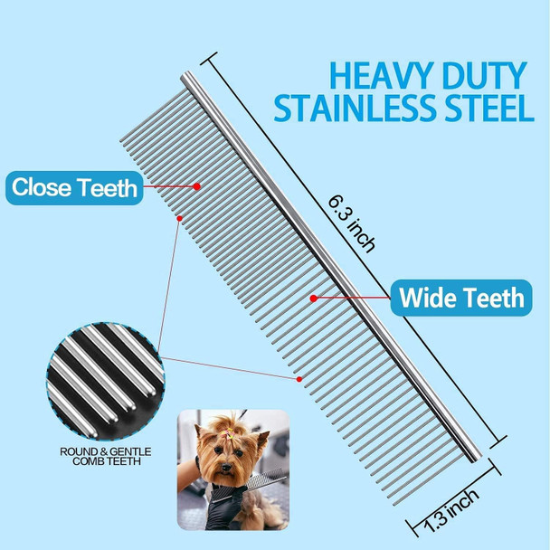 Maxshop Dog Grooming Scissors With Safety Round Tips, Heavy Duty Titanium Pet Grooming Trimmer Kit, Professional Thinning Shears, Curved Scissors With Comb For Dogs And Cats (Set Of 3)