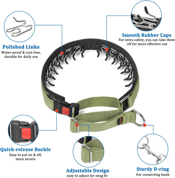 Mayerzon No Pull Dog Collar, Martingale Collar For Small Medium Large Dogs, Dog Anti Pull Collar With Buckle And Heavy Duty Nylon For Walking Training Hunting, Safe And Easy To Use