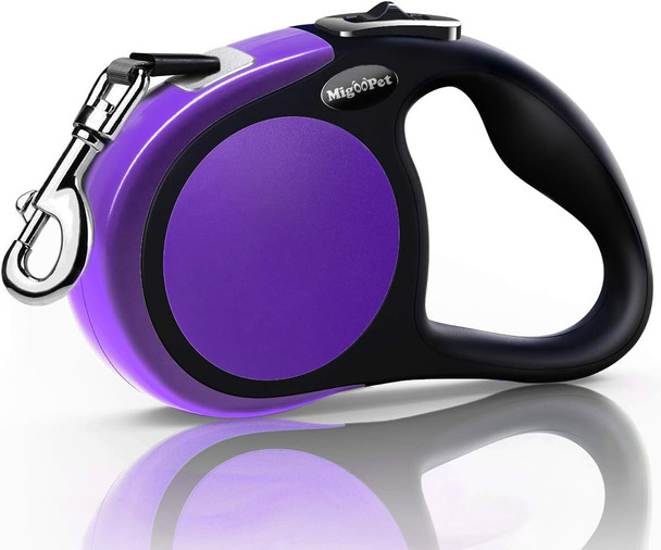 Heavy Duty Retractable Dog Leash-16Ft Strong & Durable Walking Leash For S To L Dogs Up To 45/115 Lbs, d Lock System, Non Slip Grip, Tangle (Medium-Large Sized Dogs, Purple)