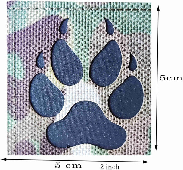 Paw Ir Infrared Reflective Service Dog Patches, American Flag K9 Dog Vest Harnesses Emblem Patches, Tactical Hook Loop Golden 5Cm X 5Cm ( 2Inch X 2Inch )