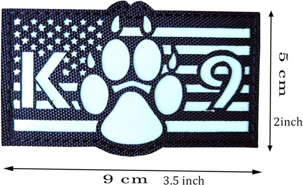Paw Ir Infrared Reflective Service Dog Patches, American Flag K9 Dog Vest Harnesses Emblem Patches, Tactical Hook Loop Golden 5Cm X 5Cm ( 2Inch X 2Inch )