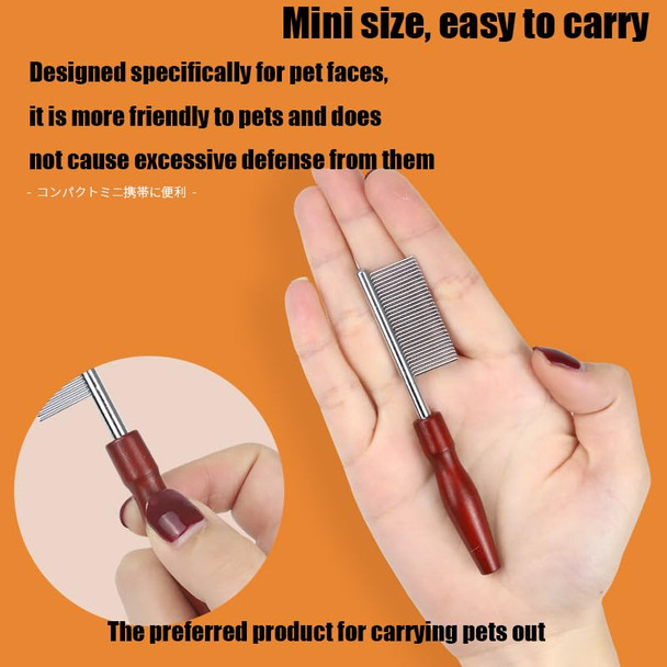 Cat Comb Pet Short Mini Pet Massage Comb With Rounded Copper Teeth For Cats, Dogs, Rabbits Facial Massage, Remove Mats, Tangles And Loose Hair, Suitable For Cats/Dogs/Small And Medium Pets,Soft Hair