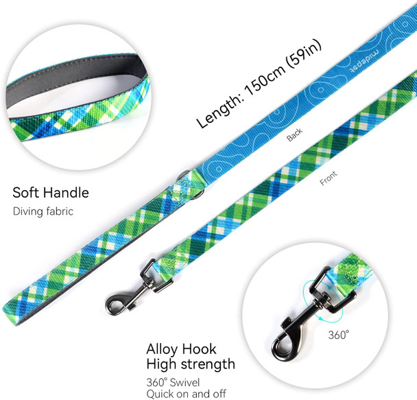 Dog Harness Collar And Leash Set, Soft Fabric Strong Adjustable Reflective No Pull Dog Vest Harness With Poop Bag Holder For Small Medium Large Dog