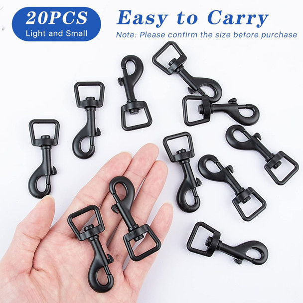 20Pcs Bolt Snap Hooks For Dog Leash Clips, Metal Heavy Duty Swivel Snap Hook Dog Leash Hardware For Linking Dog Leash Collar, Pet Harness, Key Chain Clasp, Purse Straps, Diy Project, Pet Buckle