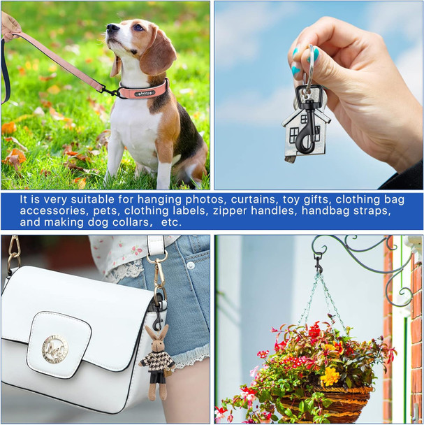 20Pcs Bolt Snap Hooks For Dog Leash Clips, Metal Heavy Duty Swivel Snap Hook Dog Leash Hardware For Linking Dog Leash Collar, Pet Harness, Key Chain Clasp, Purse Straps, Diy Project, Pet Buckle