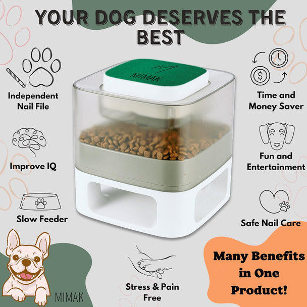 Dog Nail File Toy With Treat Dispenser - Dog Nail Scratch Board With Treats - Nail File Pad With Slow Feeder For Stress - Scratch Pad For Nails - Paw Nail Scratch Toy For Dogs (Mimak)