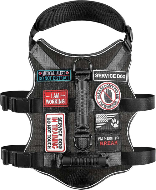 Medical Service Dog Patch, Round Embroidered Tactical Patch With Hook & Loop For Dog Harness Vest Collar Medical Service Dog Patch, Round Embroidered Tactical Patch With Hook & Loop For Dog Harness Vest Collar