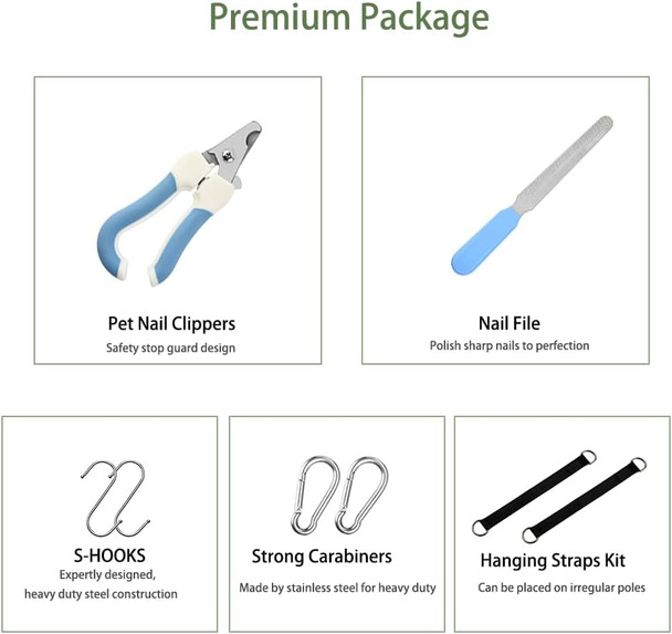 Pet Dog Grooming Hammock Harness For Cats & Dogs, Breathable Dog Grooming Helper For Trimming Nail And Ear/Eye Care,With Dog Nail Clippers, Nail File