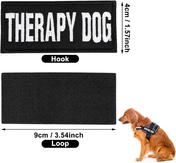 Embroidered Dog Vest Patches With Hook And Loop, 6Pcs Removable Tactical Black Hook And Loop Patch For Dog Harness Service Dog Badge In Training Embroidered Dog Vest Patches With Hook And Loop, 6Pcs Removable Tactical Black Hook And Loop Patch For Dog Harness Service Dog Badge In Training