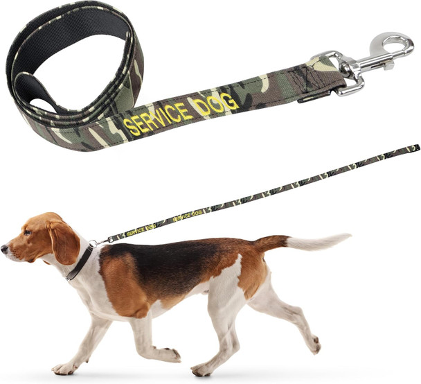 Service Dog Leash - 5Ft Camo Canvas Service Dog Lead For Emotional Support Animals