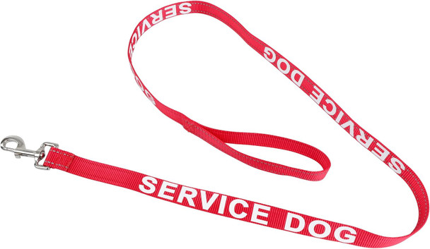 Service Dog Leash - 5Ft Red Reflective Nylon Service Dog Lead For Emotional Support Animals