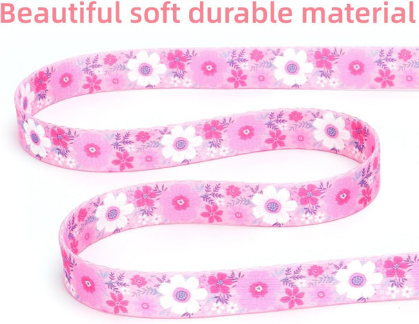 Moonpet Dog Collar With Leash & Airtag Holder Case Set, Breathable Adjustable Durable Dog Collars For Male Female Puppy X-Small Small Medium Large Dogs Walking Running Training-Pink Flower-M