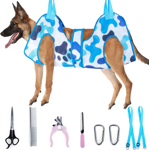 Dog Grooming Hammock Harness For Cats Dogs With Nail Clippers/Nail Trimmers/Grooming Scissors, Dog Grooming Harness For Nail Trimming, Relaxation Pet Restraint Leashes Sling Pet Grooming Sling Helper