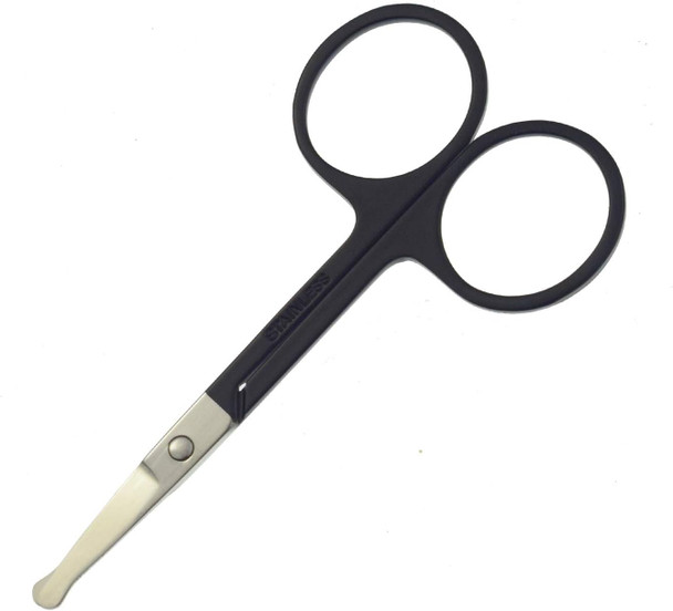 3.5-Inch Stainless Steel Dog Pet Round-Tip Sharp Tip Home Grooming Scissors For Nose Hair,Ear Hair,Face Hair,Paw Hair Multicolor (Silver Round Tip)