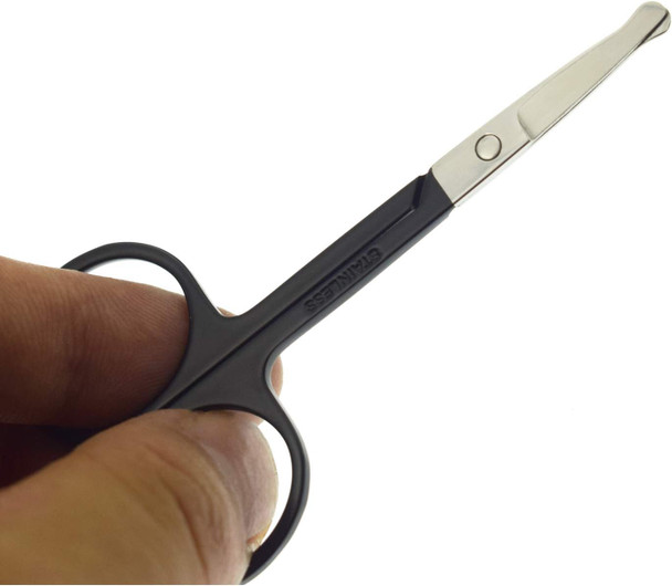 3.5-Inch Stainless Steel Dog Pet Round-Tip Sharp Tip Home Grooming Scissors For Nose Hair,Ear Hair,Face Hair,Paw Hair Multicolor (Silver Round Tip)