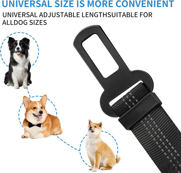 Car Seat Belt Harness For Dog, Made Of Nylon,Elastic Buffer, 360 Degree Fastening, Adjustable Length (Pink)