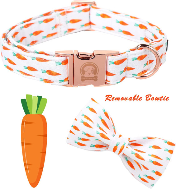 Easter Dog Collar With Bow,Girl Dog Collars For Female Dog,Soft Bowtie Dog Collars For Puppy, Cute Dog Collar Adjustable For Boy Dog,Dog Holiday Collar For Small Medium Large Dogs