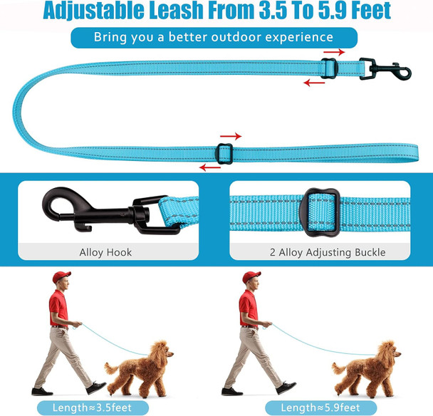 Martingale Dog Collar And Leash Set Martingale Collars For Dogs Reflective Martingale Collar For Small Medium Large Dogs(Sky Blue&M)