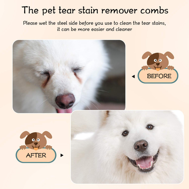 Mudder 6 Pieces Dog Eye Comb Tear Stain Remover Comb Double Head Tear Stain Comb Double Sided Pet Grooming Comb Multipurpose Tool For Small Cat Puppy Removing Crust Mucus And Flea