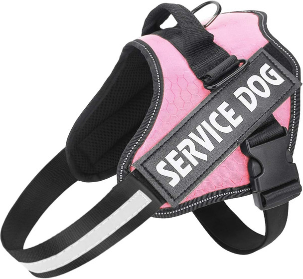 Mumupet Service Dog Harness, No Pull Easy On And Off Pet Vest Harness, 3M Reflective Breathable & Easy Adjust Pet Halters With Nylon Handle - No More Tugging Or Choking For Small Medium Large Dogs