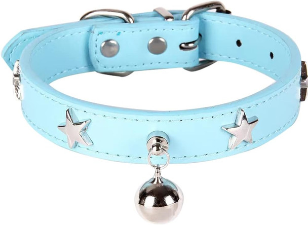 Dog Collar With Bell And Star Studs,Dog Necklace For Cat Puppy Small Medium Large Dog Collar Pet Collar Adjustable Length