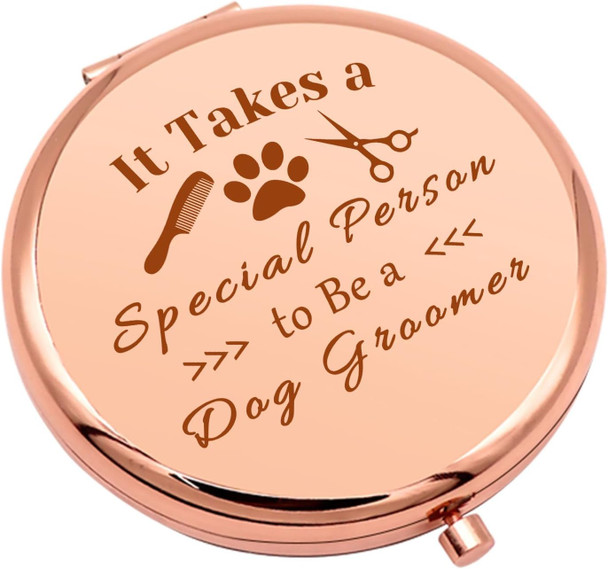 Dog Groomer For Women Dog Hairdresser Compact Makeup Mirror For Dog Stylist Dog Salon Pet Grooming S Dog Lover Appreciation Folding Makeup Mirror Christmas Birthday S