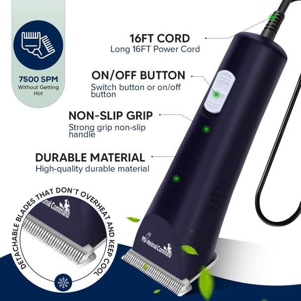 Professional Dog/Livestock Clippers Lightweight But Powerful Due To Our Innovative Brushless Motor, Thick Coats Trimmer For Large And Xl Dogs, Sheep, Horses And Farm Animals