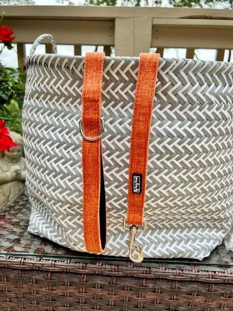 Burnt Orange Large 6 Ft Hemp Dog Leash, Neoprene Padded Handle, Choose From 10 Colors (Large - 6 Feet, Burnt Orange)