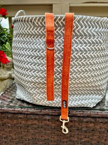 Burnt Orange Large 6 Ft Hemp Dog Leash, Neoprene Padded Handle, Choose From 10 Colors (Large - 6 Feet, Burnt Orange)