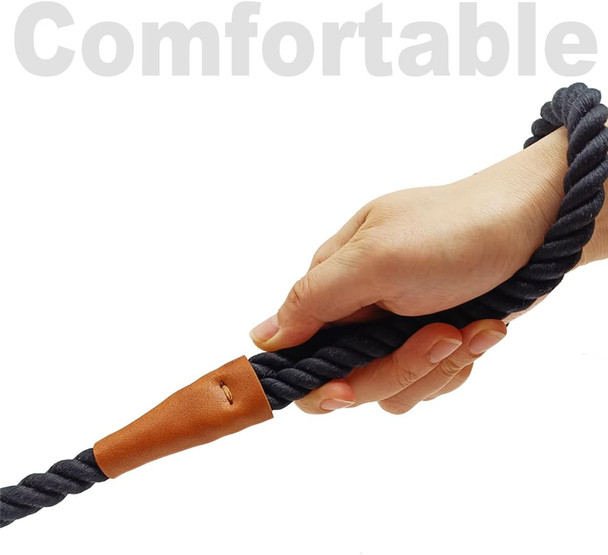Double Handle Slip Leash 7Ft Anti Choke Dog Training Leash, Traffic Handle No-Pull Slip Lead Leash For Medium Large Dogs (Black)