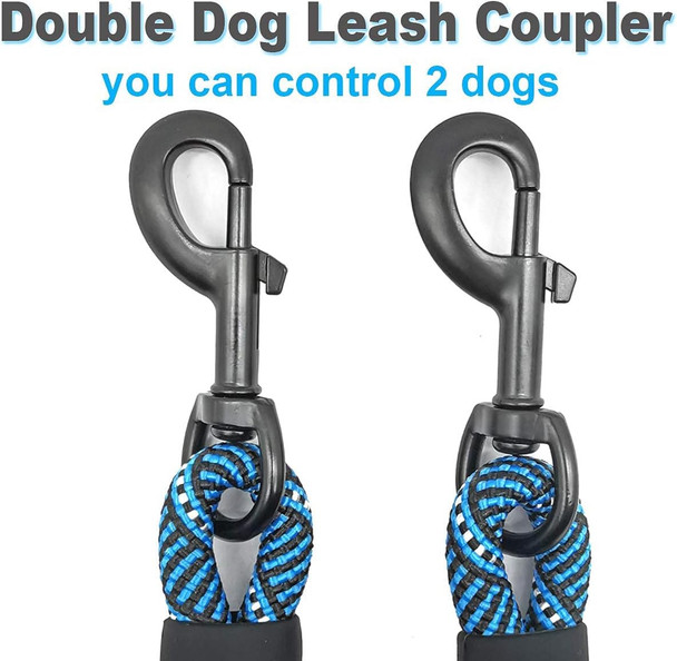 Double Dog Leash Coupler+18Inch Short Rope Dog Leash