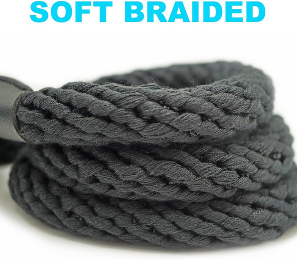 Slip Lead Dog Leash, No Pull Dog Leash Slip Lead, Anti-Choke Soft Braided Rope Leash For Large Medium Dogs Transitional Training And Walking (Black- 5/8 X 5 Ft)