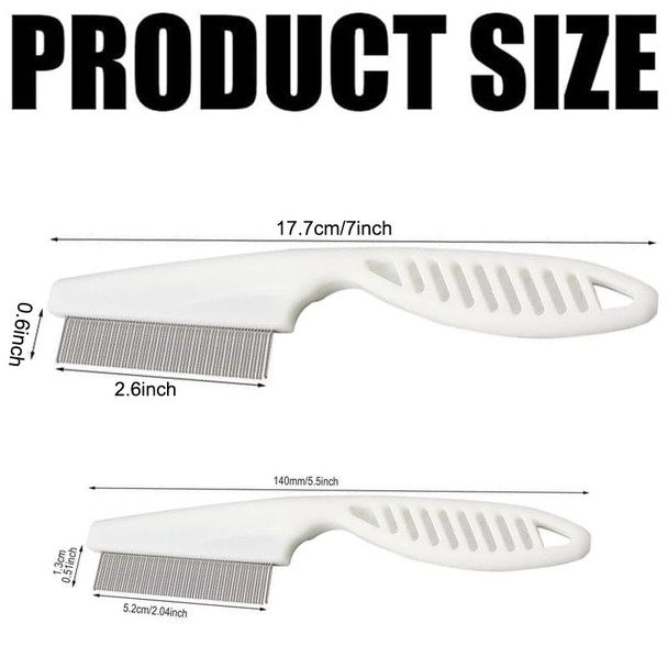 Pet Hair Comb, Flea Comb For Dog And Cat, Multifunctional Pet Grooming Comb Flea And Tear Stain Removal, 2 In 1 Dog Face Combs Tooth Stainless Cat Comb For Grooming And Dehairing Face And Paws