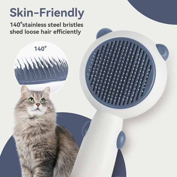 Cat Brush For Shedding, Dog Brush, Pet Grooming Self Cleaning Brush For Cats & Dogs, Cat Deshedding Brush Easily Removes Tangles Hair And Loose Undercoat, Mats Tangled Hair Shedding Brush.(Blue)