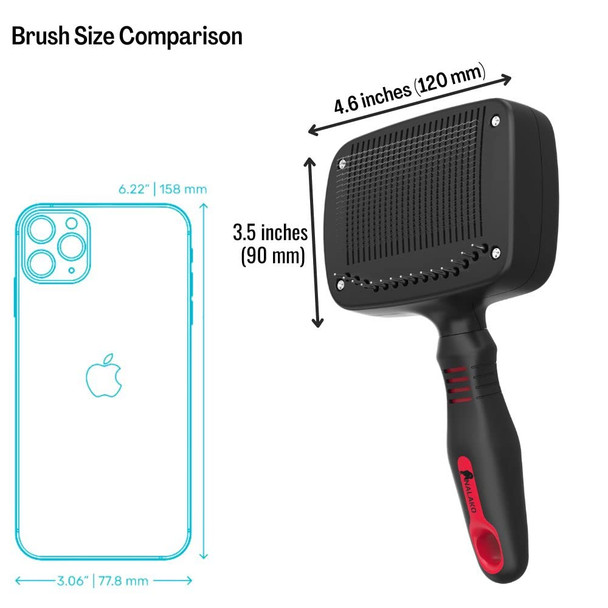 Combo Dog Brush - Slicker & Undercoat Rake - Self Cleaning, Remove Shedding Hair, Undercoat & Mats, Grooming Tool For Medium & Long Haired Pets, Great For Husky, Gsd, For Dog Owners