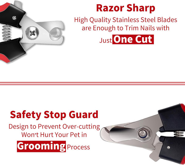 Dog Nail Clippers Professional Dog Nail Trimmers & Pets Nail Trimmers Cat Nail Clipper With Pet Nail File Cat Nail Trimmers With Safety Lock To Prevent Over Cutting