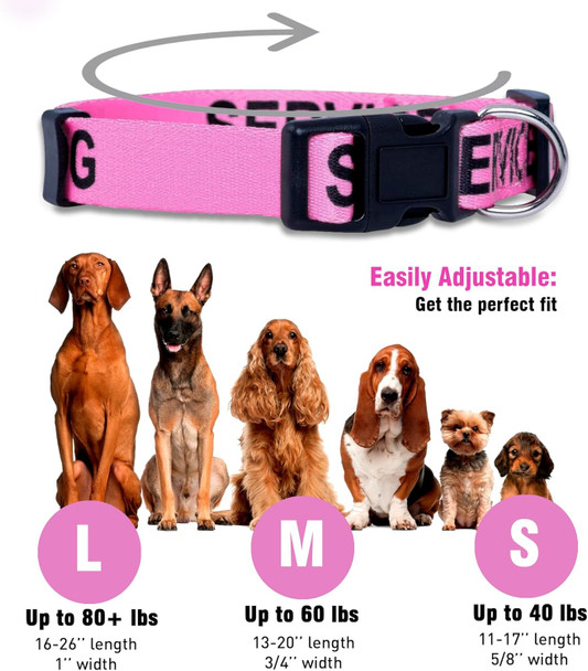 Service Dog Collars (Medium, Pink)