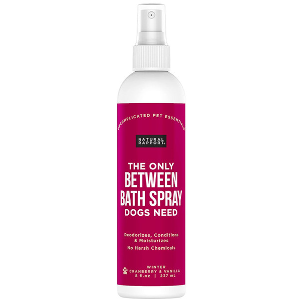 Natural Rapport Dog Cologne Spray Cranberry & Vanilla Scent - The Only Between Bath Spray Dogs Need - Convenient, Dog Deodorant Spray And Pet Urine Odor Eliminator Perfume (8 Fl Oz.)