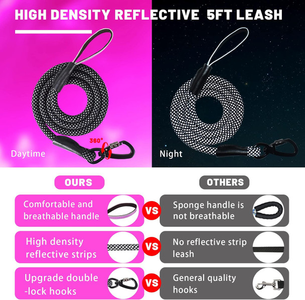 Dog Harness And Leash Set No Pull Dog Harness Reflective Outdoor Pet Nylon Vest With Easy Control Handle Adjustable Dog Harness For Small Medium Large Dogs-Srosy