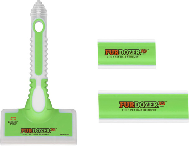 Furdozer X6 & X3 Pet Hair Remover & Auto Detailing Tool Bundle - Cat & Dog Hair Remover For Carpets, Car Interiors, Couches, Bedding, & Furniture - Reusable Pet Hair Removal Tool For Fur & Lint